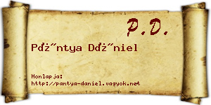 Pántya Dániel névjegykártya